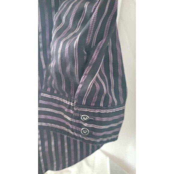 Apt. 9 Large Petite Blouse Striped Women's 3/4 sleeves stretchy LIKE NEW - Picture 4 of 6